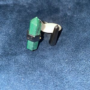 Kendra Scott Jordan Ring Gunmetal / Malachite Size 7